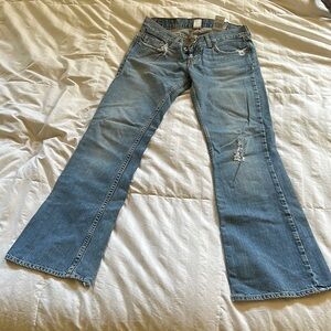 Vintage Low Rise 2004 distressed Lucky Brand Blue Flare Wide Leg Jeans